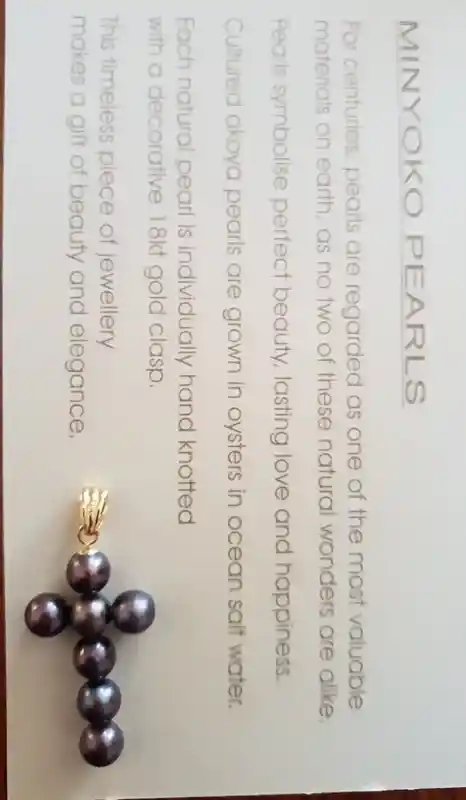Tahitian AKOYA Pearl cross pendant Authentic CULTURED pearl SOLID 18k gold clasp Cross Pendant Necklace Religious Charm Pearl crucifix 