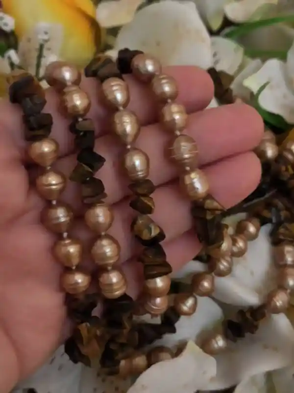 Coral Freshwater Pearl Necklace 48