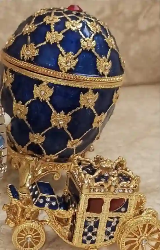 Pierre Lorren Faberge Egg Music Box Natural Fabergé Egg Vintage 2000 Birthday Gift for Her Anniversary Gift for Wife HANDMADE Love ETERNITY