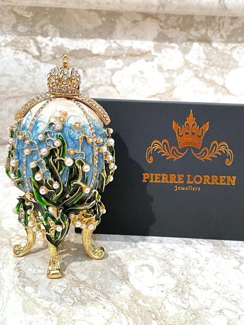 Fabergé Egg Imperial Egg Fabergé Egg Style Gold Swarovski Eggs & Gold Topaz Bracelet Bridal Shower Anniversary Gift Handmade by Pierre Lorren