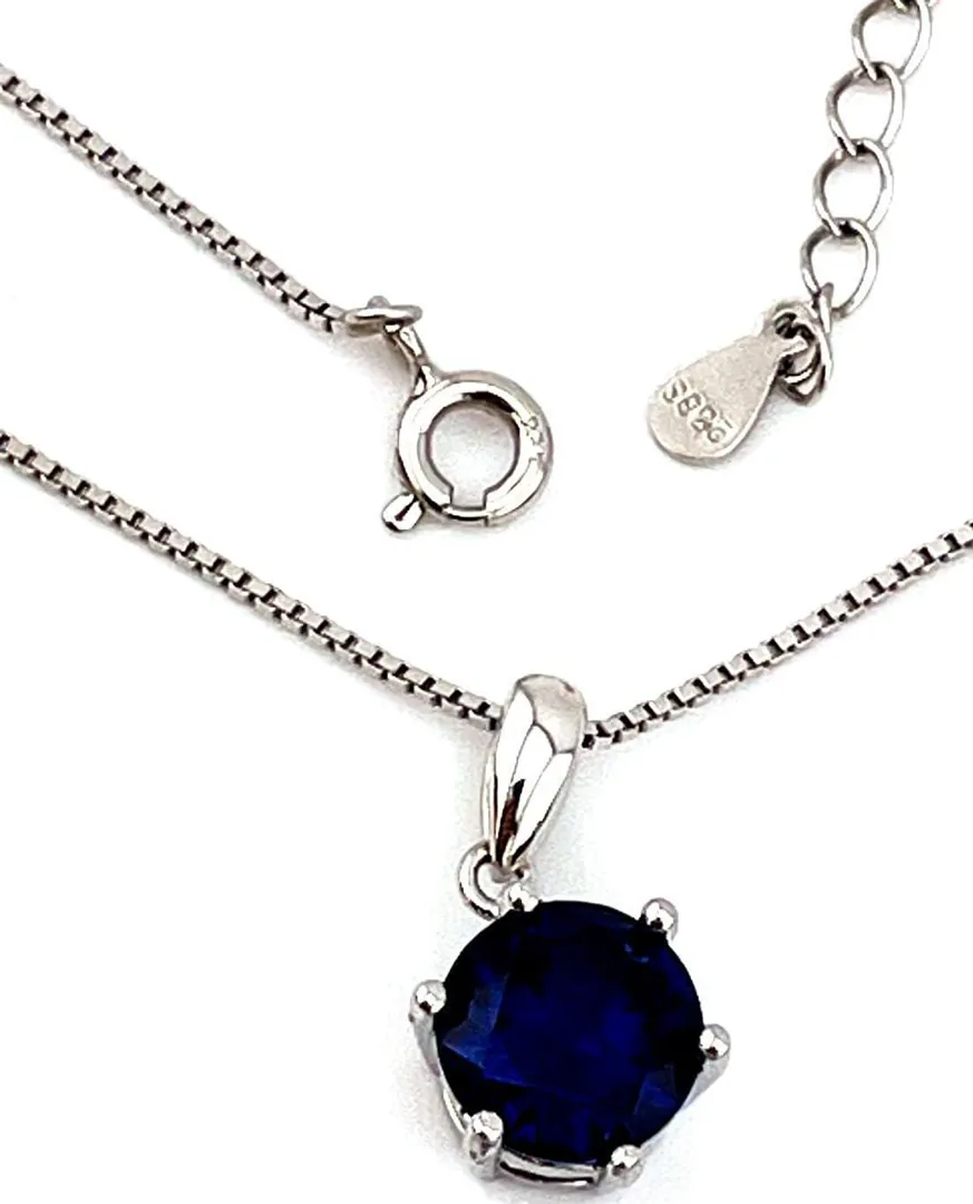 2 ct Natural Sapphire Pendant Necklace - 2 carat Sapphire Fine Jewelry - Sapphire Necklace - Sapphire Jewelry Something New gifts for bride