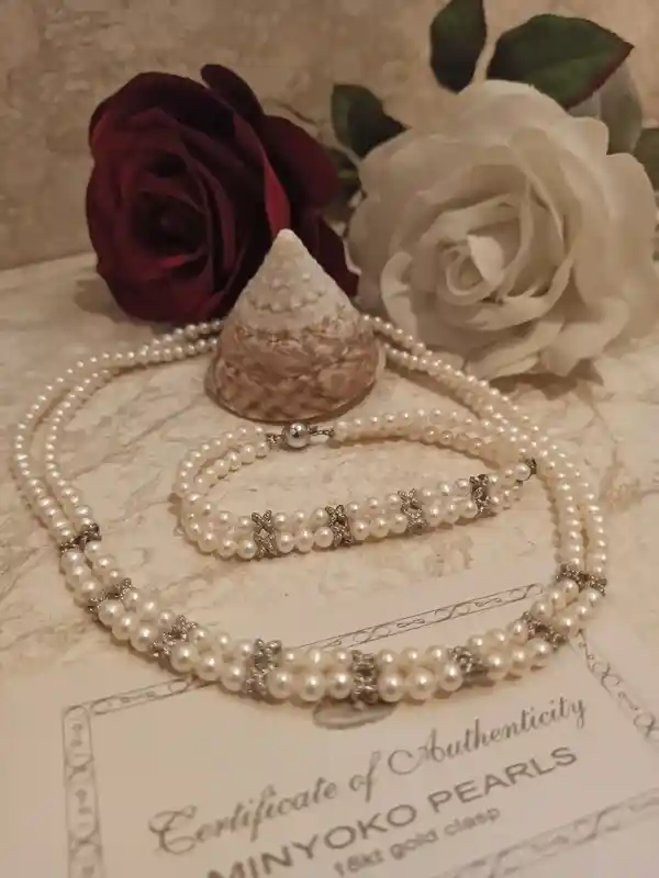 Only ONE in jewelry Handmade AAA grade,FRESHWATER Pearl Bridal/Double strand Pearl necklace for women/Bridal Jewelry set/Wedding Jewelry set