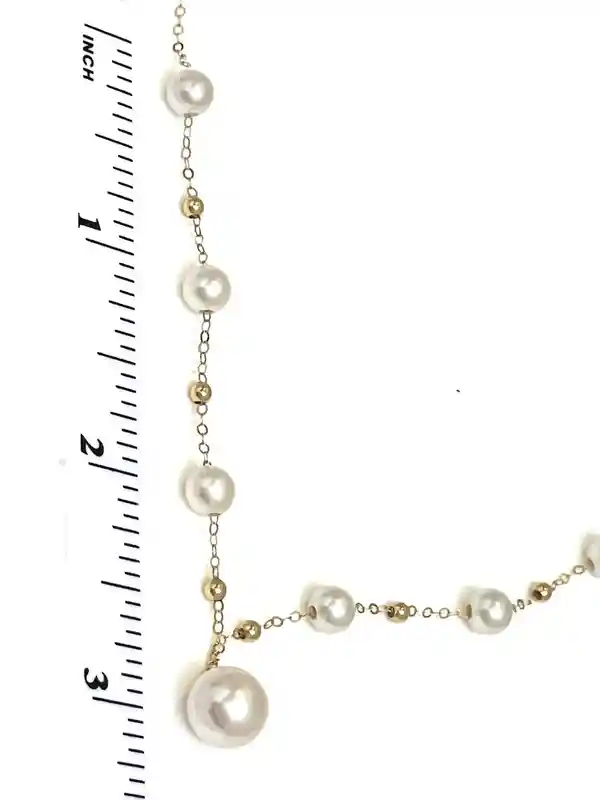 18kt Akoya Pearl Necklace White Pearl Pendant Japanese Jewelry 18k Gold Solid Fine Chain Gift Ideas for her Minimalist Pearl Jewelry gift 