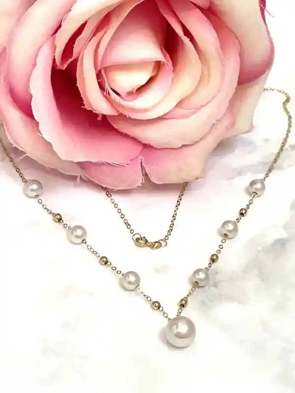 18kt Akoya Pearl Necklace White Pearl Pendant Japanese Jewelry 18k Gold Solid Fine Chain Gift Ideas for her Minimalist Pearl Jewelry gift 