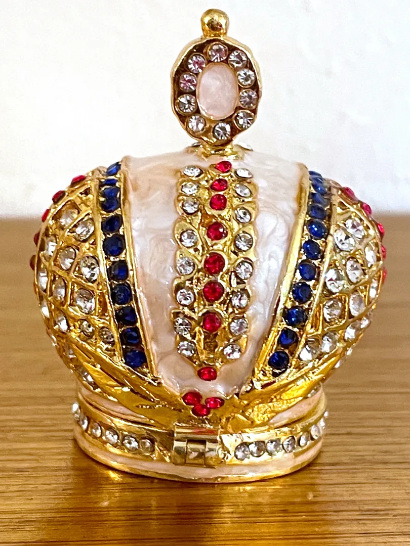 Faberge Egg Replica HANDMADE Fabergé Jeweled Crown 333 Swarovski Trinket Mother's Day Easter Wife Birthday Gift for Her Anniversary 24k GOLD