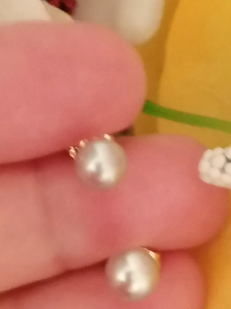 AKOYA Grey Natural Cultured Pearl stud earrings solid 18k Yellow GOLD South Sea Pearl AAA Anniversary Birthday gift for wife mother mom mum