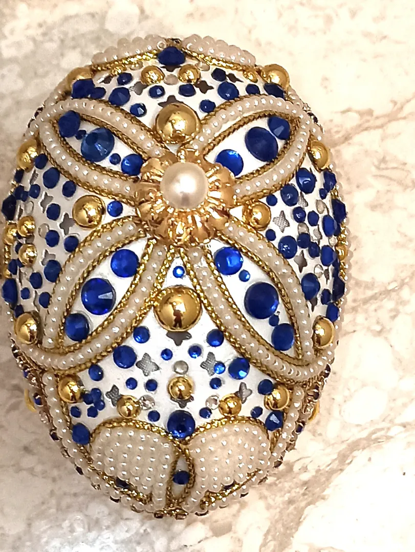 RARE-Limited Edition-Faberge Egg-Fabergé Easter Egg-Faberge Style Egg-Faberge Egg Trinket Box-Faberge Egg Music Box-24k GOLD-Sapphire Gift