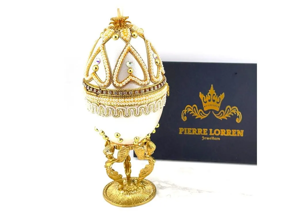2004 Angel Fabergé Style Eggs Fabergé Egg & Fabergé Pendant Fabergé Egg Music New Mom Baptism Christening Communion Christianity GOLD decor