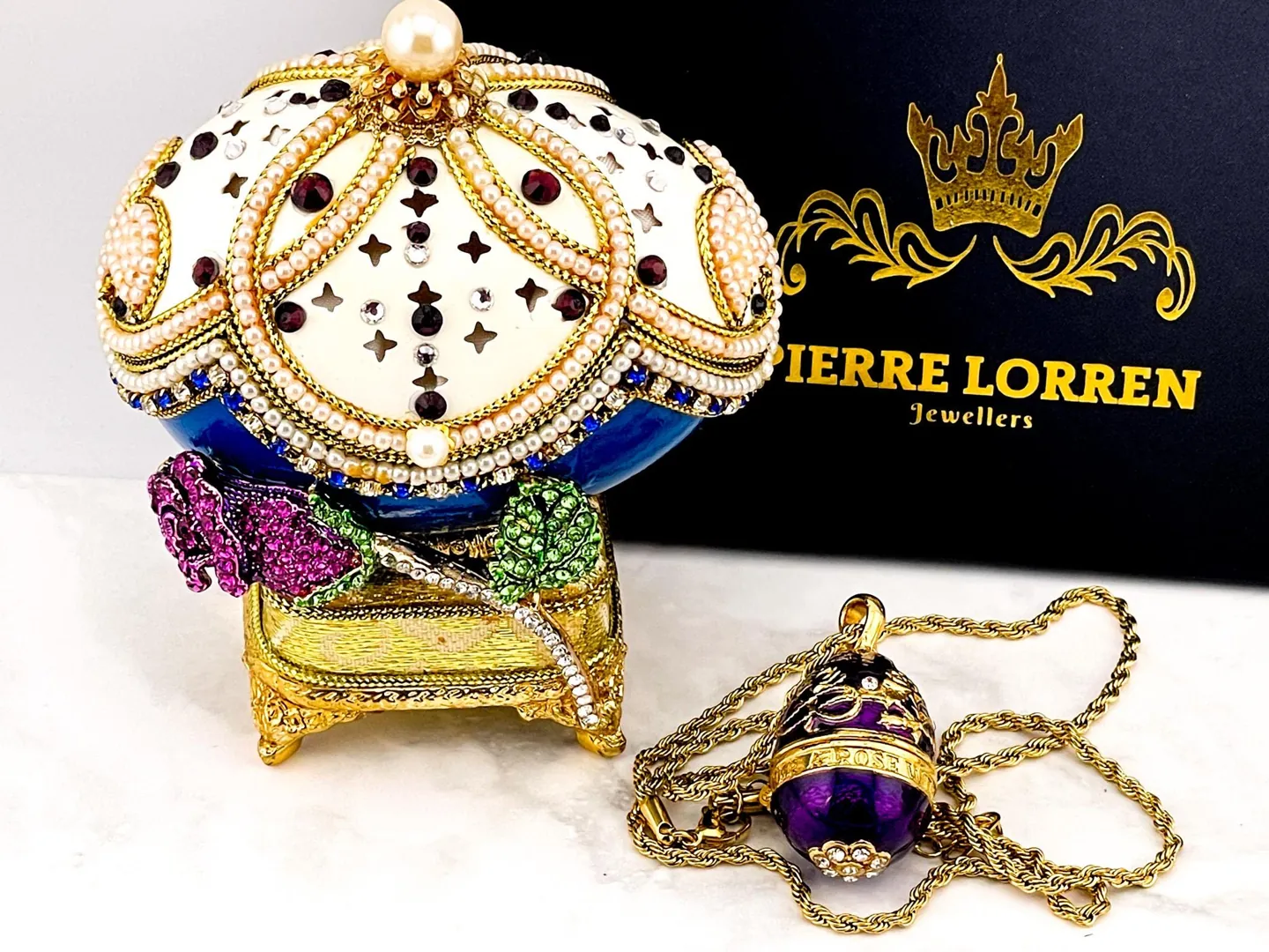 2019 Imperial Fabergé Egg Pure GOLD Collector's Egg Natural Egg Musical Fabergé Eggs Silk Interior Trinket 6 Year Anniversary Gift for Her