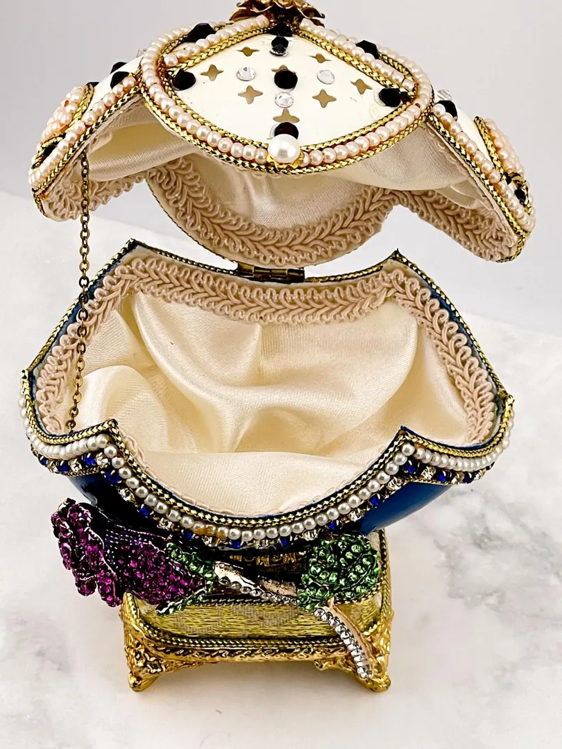 2019 Imperial Fabergé Egg Pure GOLD Collector's Egg Natural Egg Musical Fabergé Eggs Silk Interior Trinket 6 Year Anniversary Gift for Her