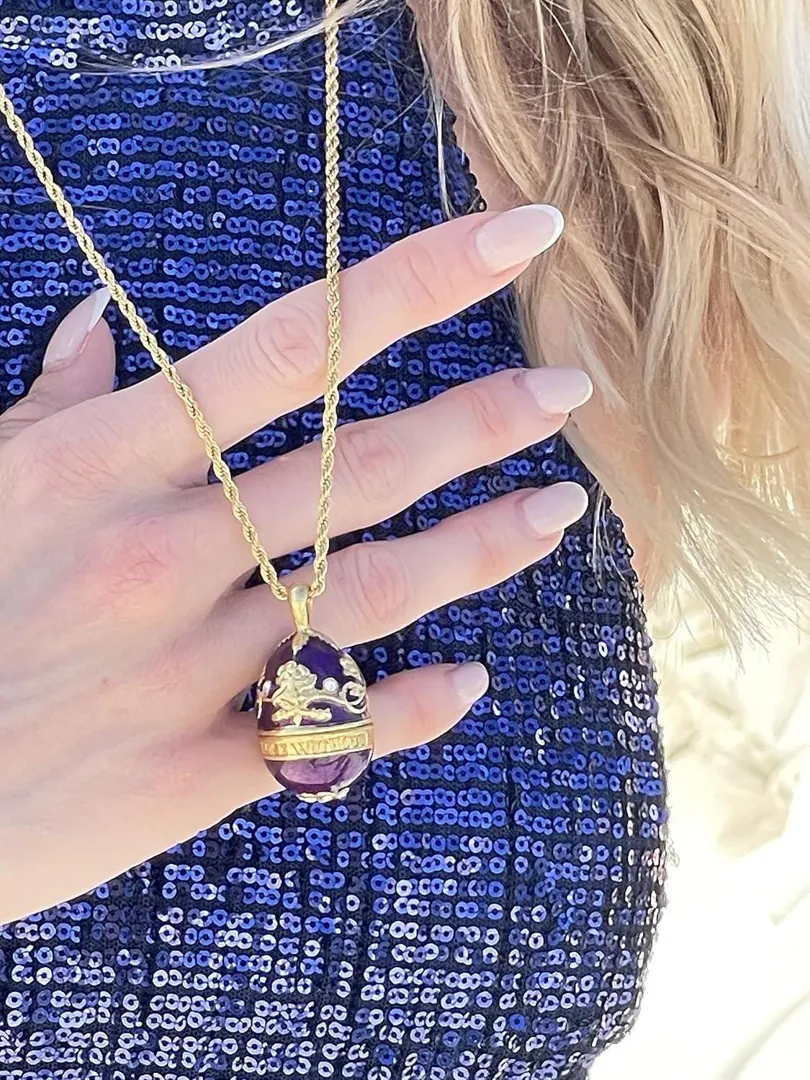 2019 Imperial Fabergé Egg Pure GOLD Collector's Egg Natural Egg Musical Fabergé Eggs Silk Interior Trinket 6 Year Anniversary Gift for Her
