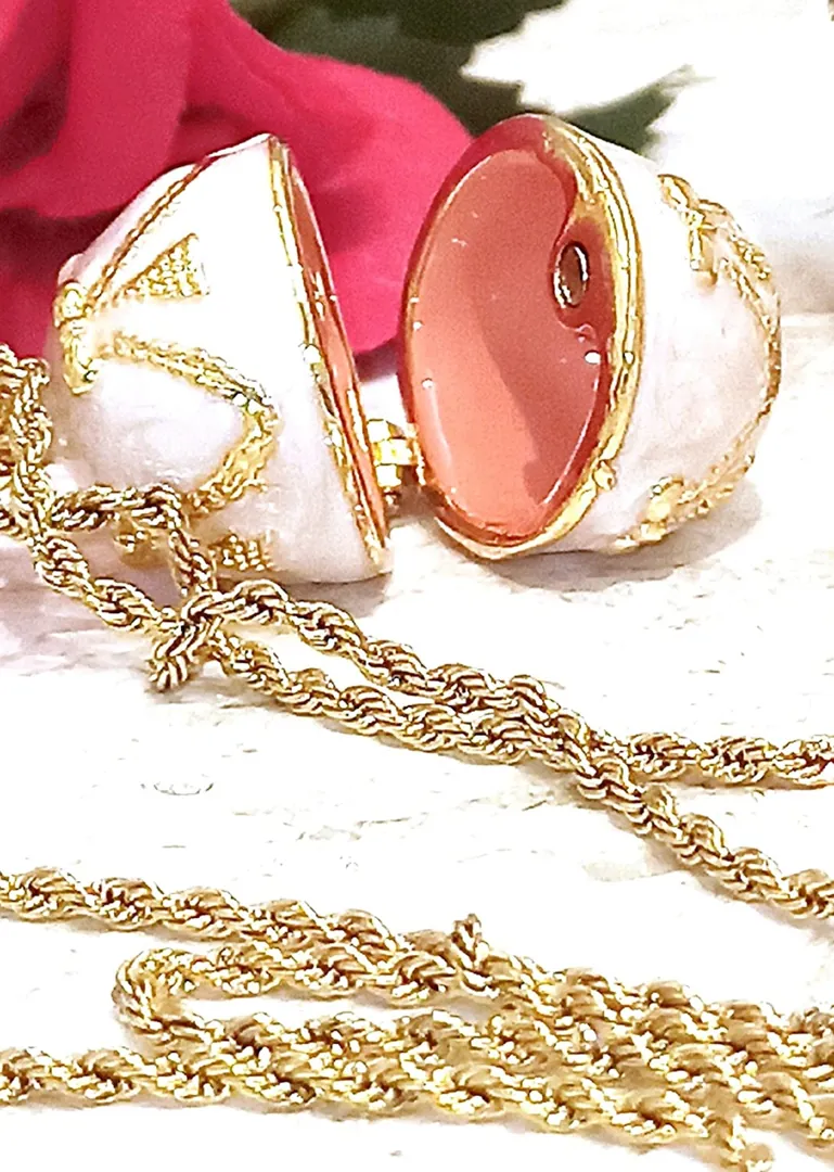 Designer Faberge Egg Necklace Pendant Fabergé Egg style Enamel Egg Faberge Eggs Pendant + Bracelet Austrian Crystal 24k Christmas Mom Gift
