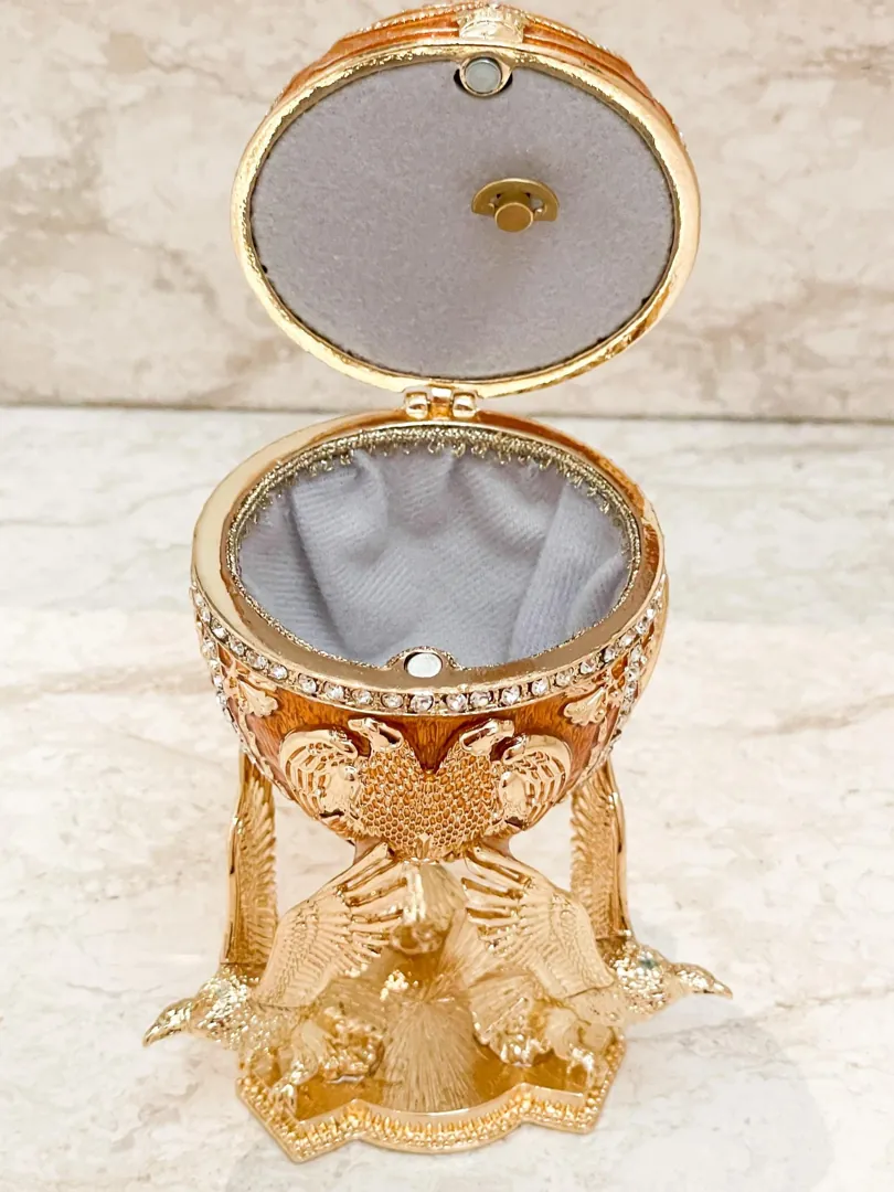 Limited Edition Musical Faberge Egg with Velour Interior, Swarovski Crystal, and Diamond Handset. Faberge Style Egg for Power and Longevity. Ideal for Graduation or Birthday Gifts.