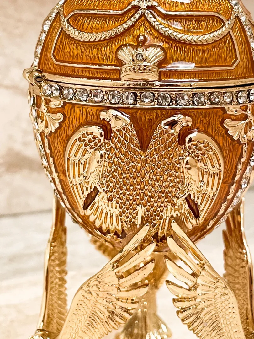 Limited Edition Musical Faberge Egg with Velour Interior, Swarovski Crystal, and Diamond Handset. Faberge Style Egg for Power and Longevity. Ideal for Graduation or Birthday Gifts.