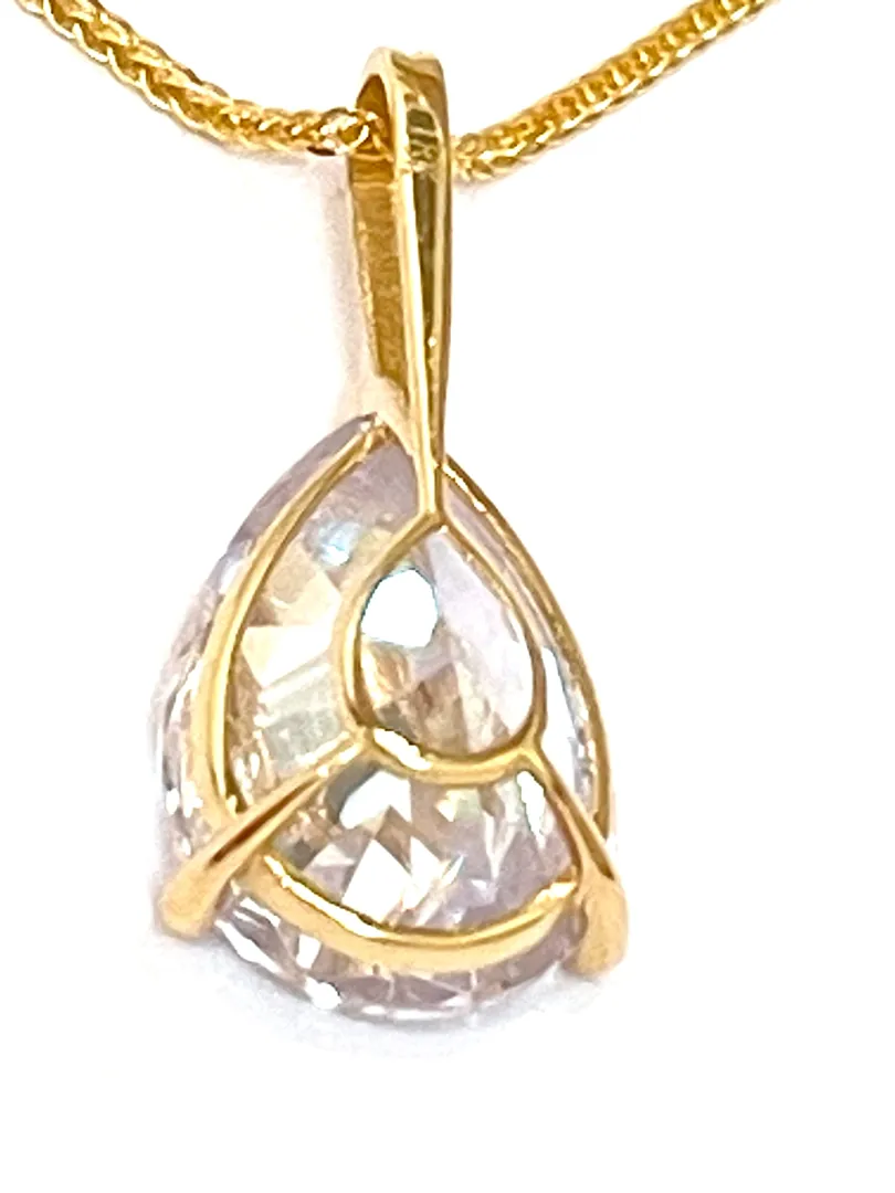 3ctw Diamond Tear Drop Pendant Diamond Teardrop Earrings Solid 18k Gold Diamond Jewelry Set Pear Diamond Wedding Anniversary Gift for Her