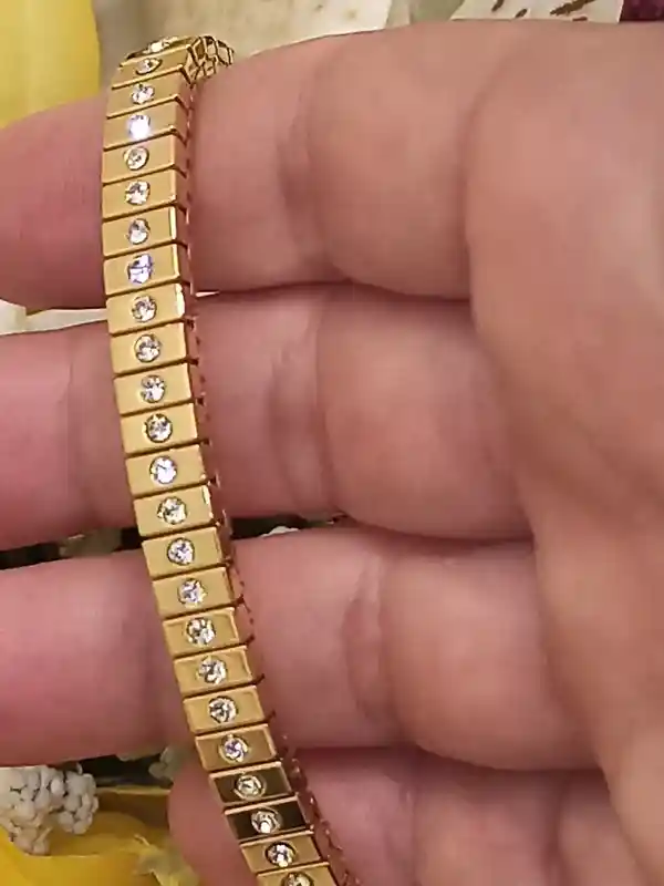 24k Gold bracelet women 1.2ct Swarovski Diamond Gold Bridal Shower Gift Swarovski bracelet stretch Gold Statement Jewelry Her Birthday gifts