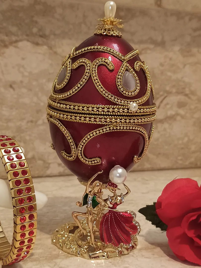 FABERGE Egg Music Box, Unique mom gift, Couples gift, Engagement gift for fiance, Housewarming gift, Unique gift for wife, 1st wedding gift idea