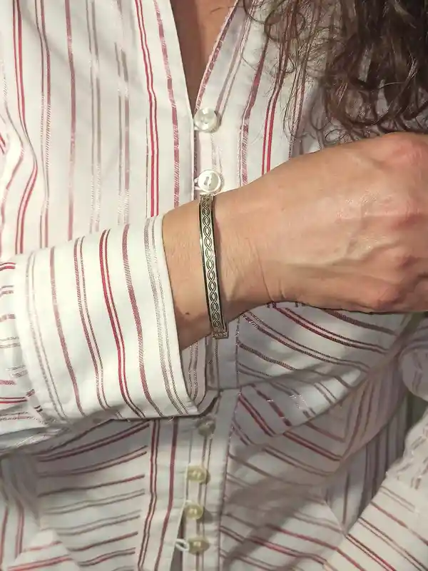 Ancient GREEK Jewelry SILVER ETERNITY Bangle Bracelet Spiral Meander 24KGOLD/Greek Jewelry Bracelet Graduation Birthday Daughter Sister Gift 