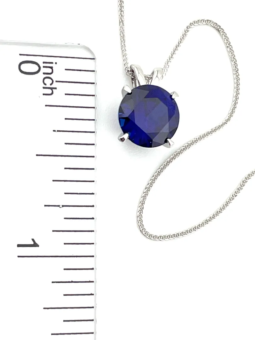 SOLID 18k Gold Necklace NATURAL Sapphire Pendant Sapphire Solitaire Fine Jewelry September Birthday 2 ct CERTIFIED Pendant 45th Anniversary
