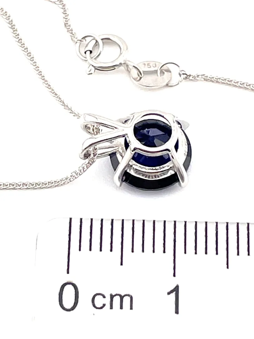 SOLID 18k Gold Necklace NATURAL Sapphire Pendant Sapphire Solitaire Fine Jewelry September Birthday 2 ct CERTIFIED Pendant 45th Anniversary