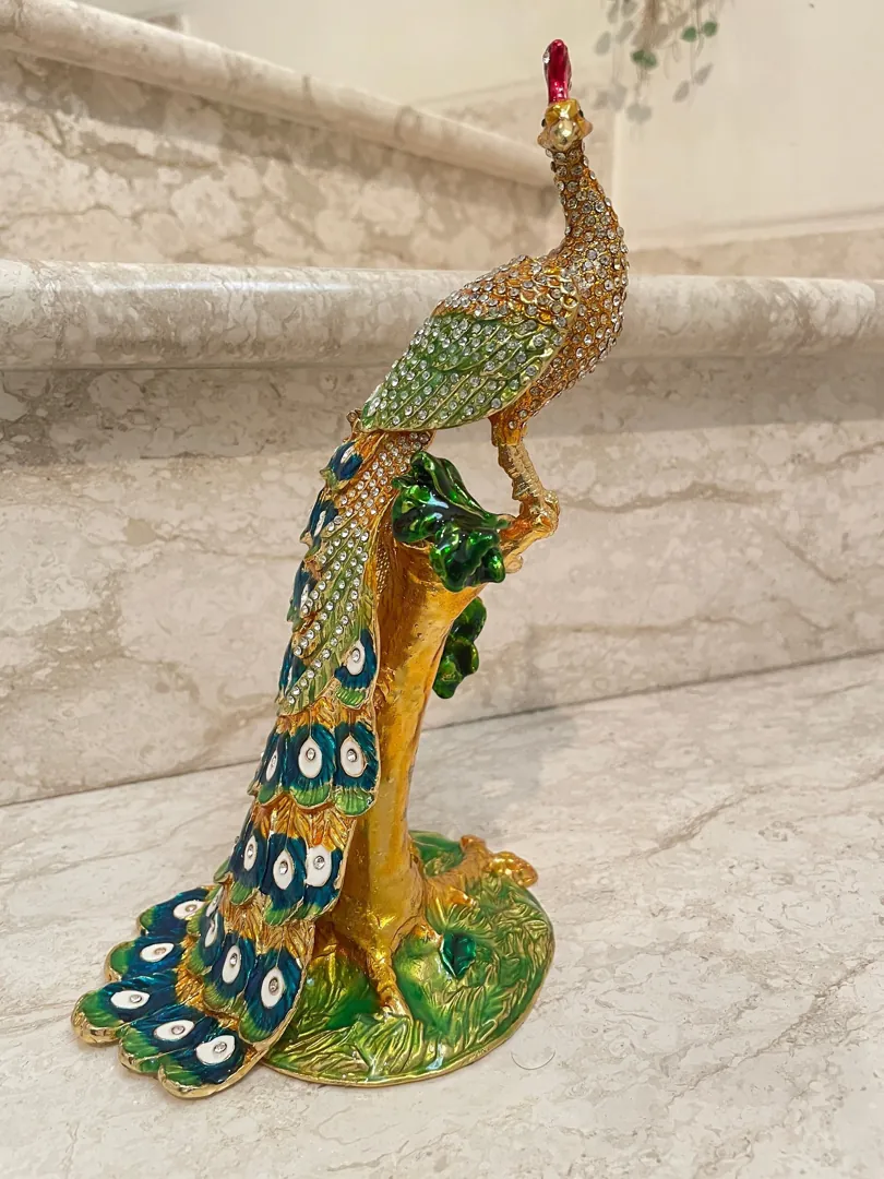 Handmade, Peacock Faberge Egg, Faberge Egg Necklace, Gold Bracelet, Faberge Egg Ornament & Jewelry Birthday 21st Anniversary Gift for her.