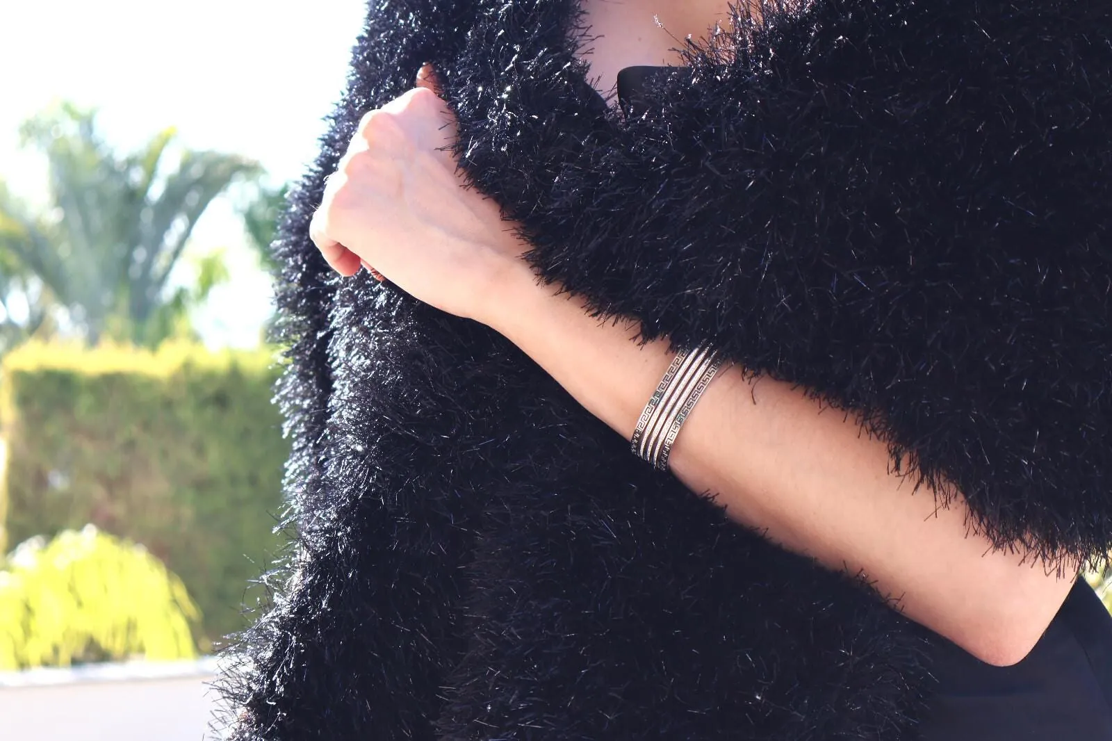 16mm Bracelet Greek Jewelry 18k White Gold Bracelet Infinity Bangle Bracelet Ancient Greek Key Jewelry Meander Bracelet Anniversary Gift